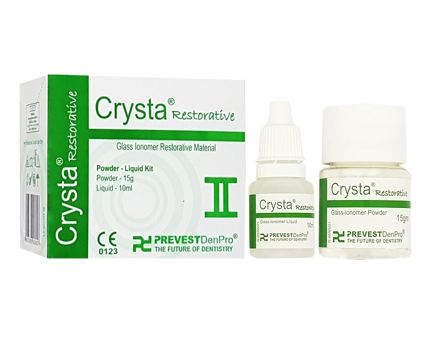 Prevest Denpro Crysta II Glass Ionomer Restorative Cement GIC Pow+Liq