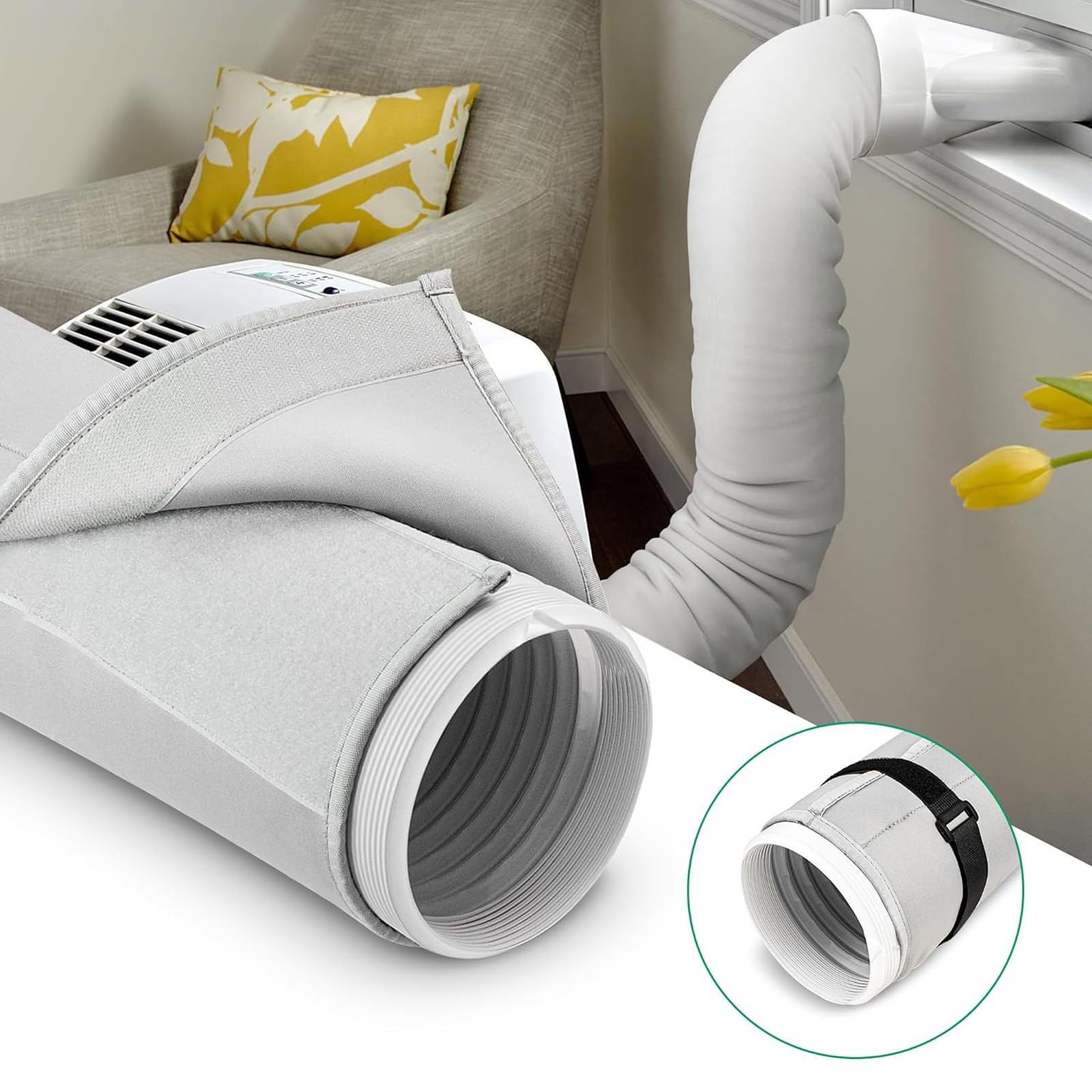 150 x 50 cm - Tuyau d'évacuation d'air - Accessoire pour climatisation portable - Housse de protection pour climatisation - Housse de protection pour climatisation et 5,9"