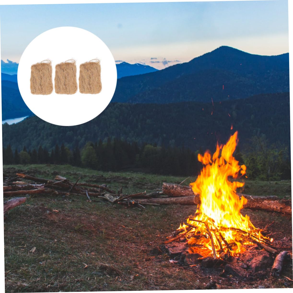 12pièces Outils De Feu Professionnels Jute Accessoires De Camping Pratiques pour Allumer des Flammes Légers Et