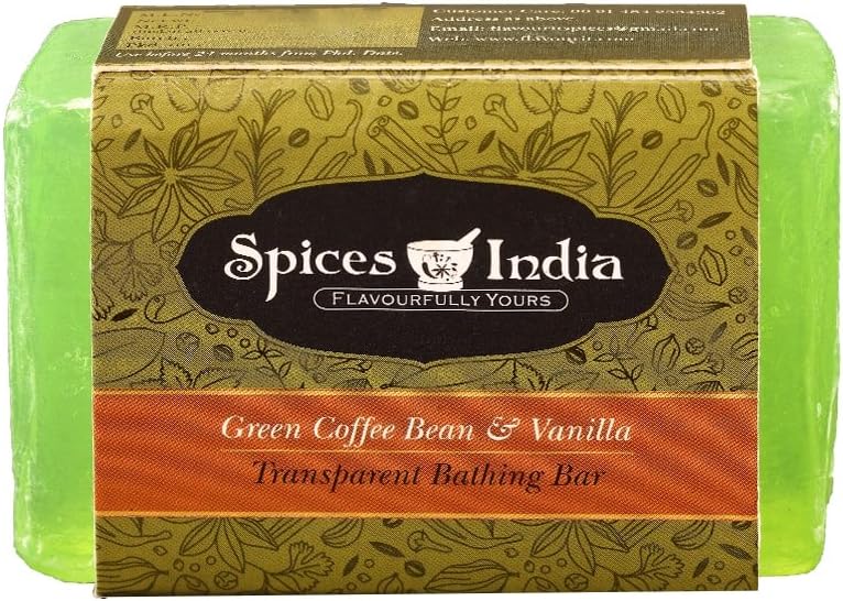 Green Coffee Bean And Vanilla Transparent (Soap) Bathing Bar -100 Gm