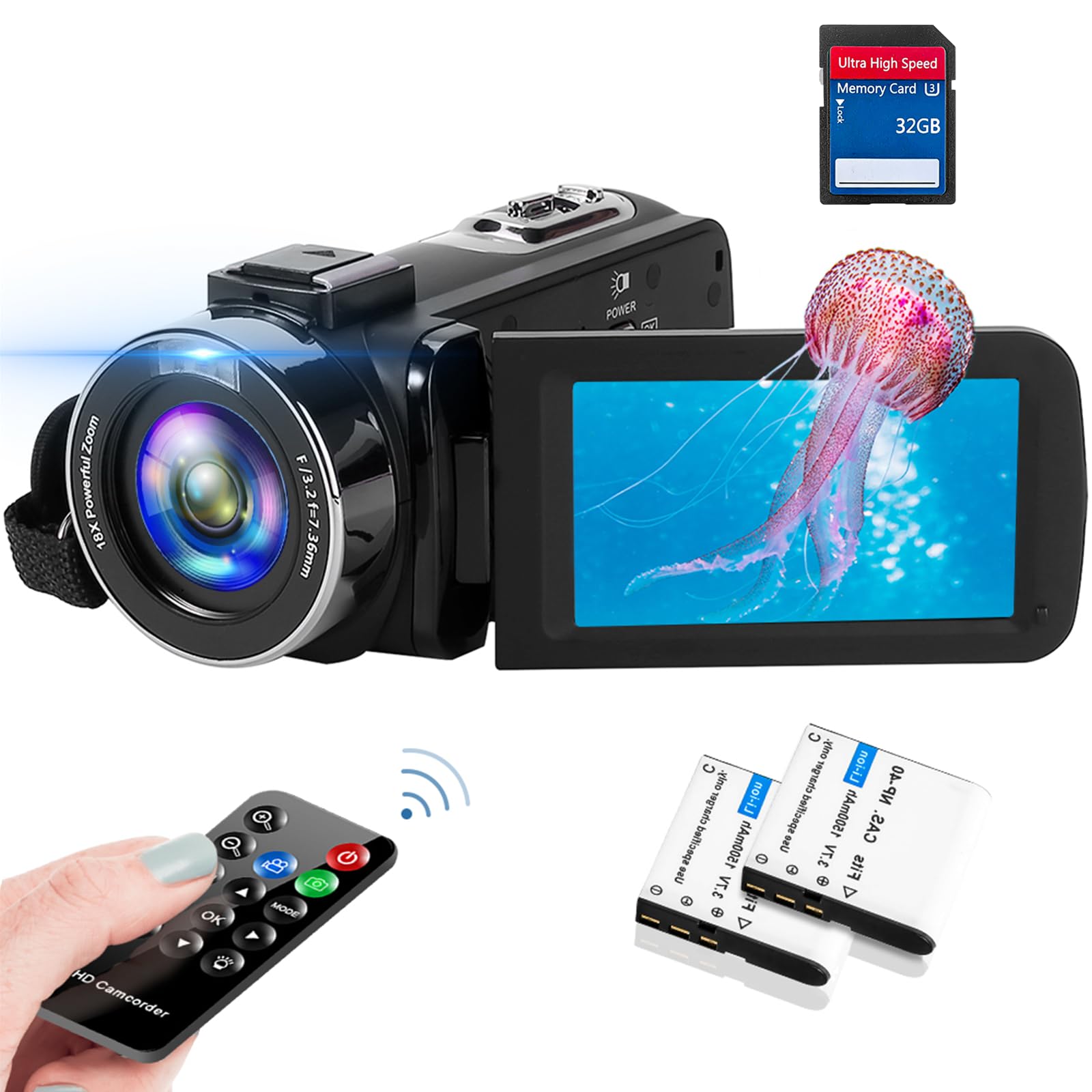 4K ビデオカメラ メモリーカードなし 30FPS 48MP 18X ズーム Amazon.co.jp: ビデオカメラ 4K30FPS 48MP 18Xデジタルズーム IR