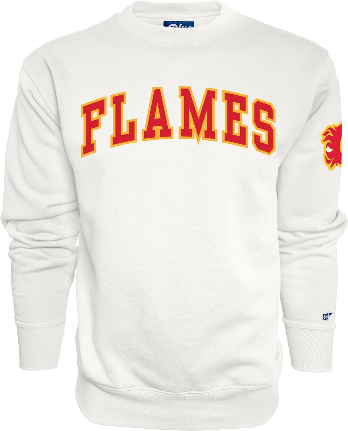 Blue 84 NHL unisex-adult Nhl Officially Licensed Crewneck Sweatshirt Sleeve Logo White