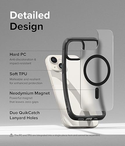 Miniatura 7 de Ringke Fusion Bold compatible con MagSafe Funda diseñada para iPhone 15, tecnología antihuellas que evita manchas grasas, antideslizante, agarre