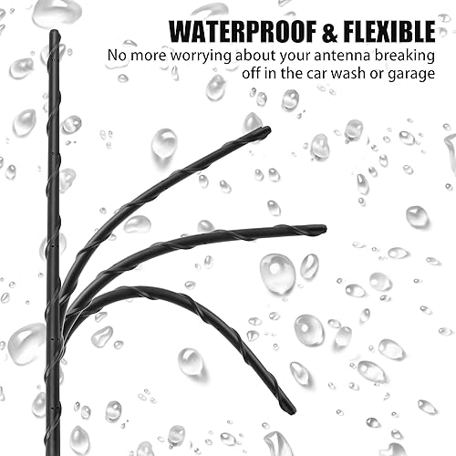 Miniatura 2 de KSaAuto H21 Par de antena de radio AMFM para Harley Davidson Road Street Electra Tour Glide (20 tipos opcionales) espiral de 16 pulgadas de ancho,