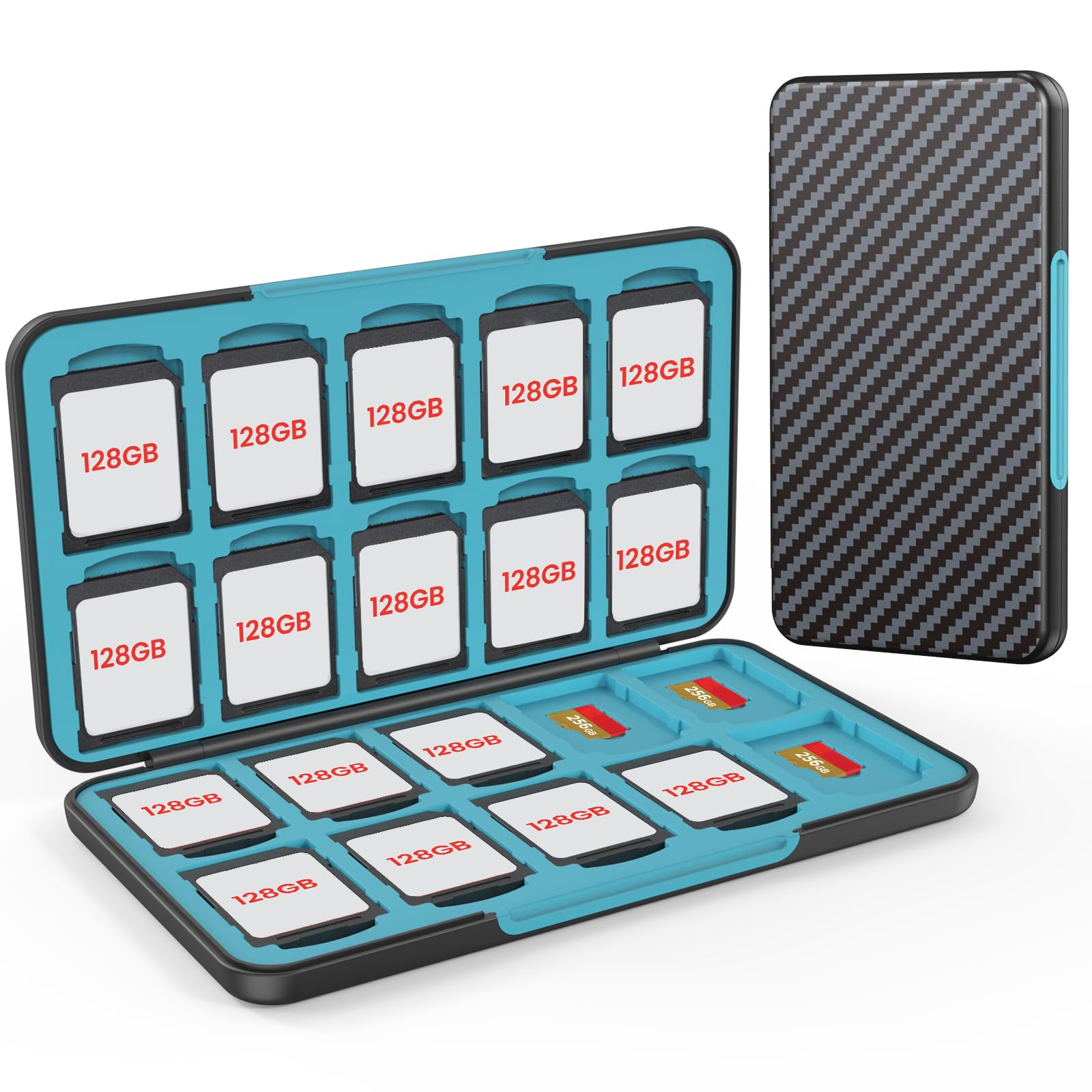 HEIYING Memory Card Case For Sd Card And Tf Card,Portable Sd Card Holder Sd Sdhc Sdxc Tf Card Storage With 20 Sd Card Slots&20 Micro Sd Card Slots,Black-picture-15