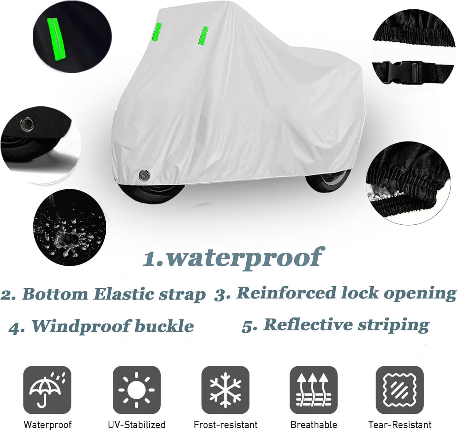 Motorcycle Cover for Honda NSS250A Reflex (2005-2007),with Storage Bag,Motorcycle Cover Waterproof,Sun,Outdoor Protection,Night Reflective