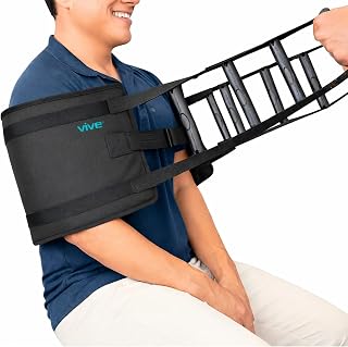 Vive Transfer Sling Gait Belt: Padded Handles, Non-Slip Design for Safe Elderly Patient Lifts from Bed to Wheelchair