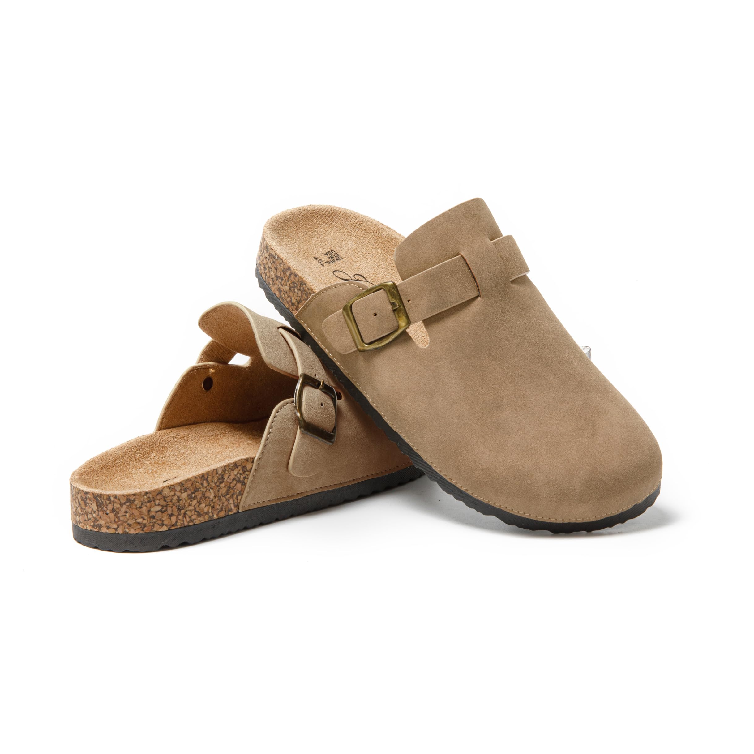 JOMIX Pantoletten Damen Geschlossen Hausschuhe mit Kork Fußbett rutschfeste Gartenschuhe Clogs