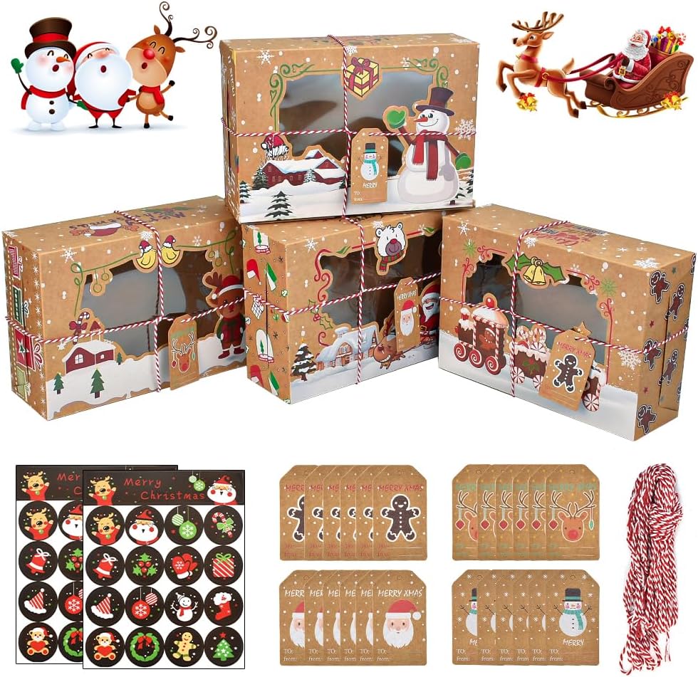 Boîtes Cadeaux De Noël En Papier Conteaux De Bonbons Sacs De Bonbons De Noël Pour La Fête De