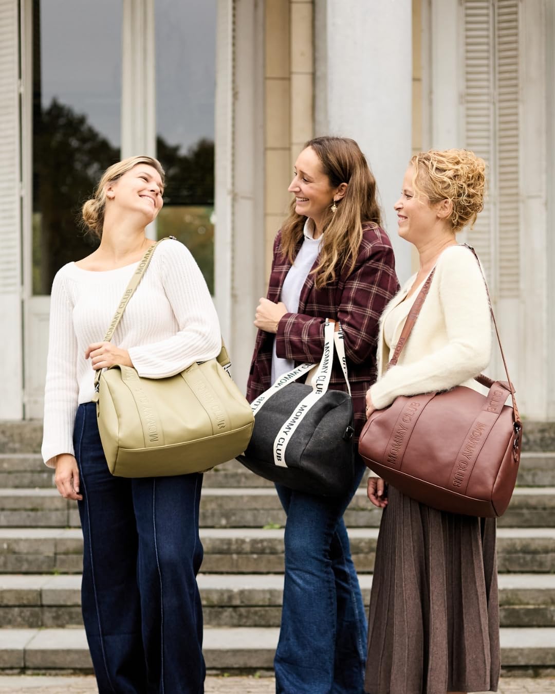 CHILDHOME, Borsa Cambio Per Bambini, Mommy Bag, Fasciatoio Incluso, Numerosi Scomparti, Ganci Per Carrozzina, Cinghia Per Spalla, Pelle Vegana, 22L, Mommy Club Signature, Marrone Scuro