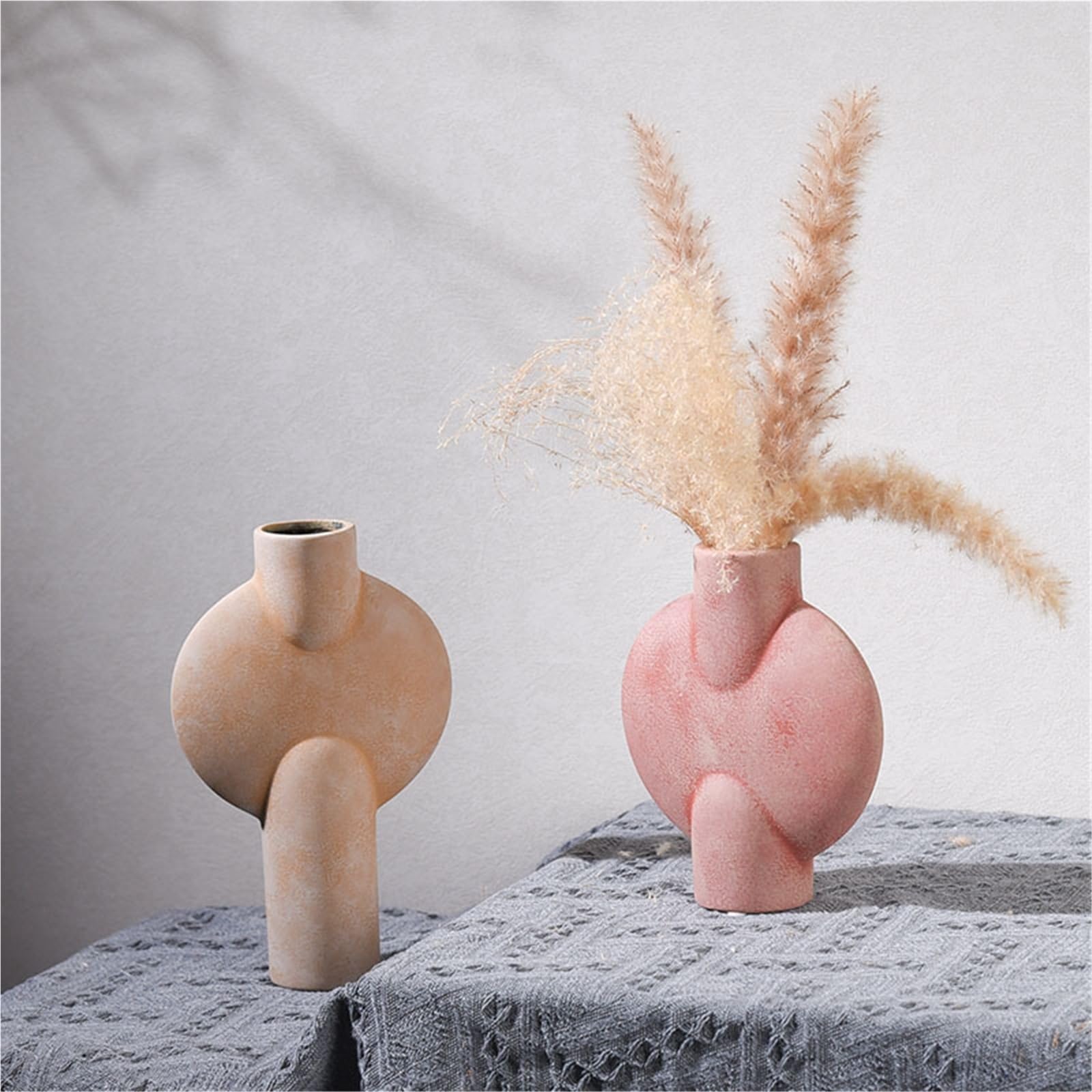 Kleine Keramikvasen für Die Heimdekoration, Tischdekoration, rustikale Bauernhaus-Dekorations-Minivase für getrocknete Pflanzen, Blumen