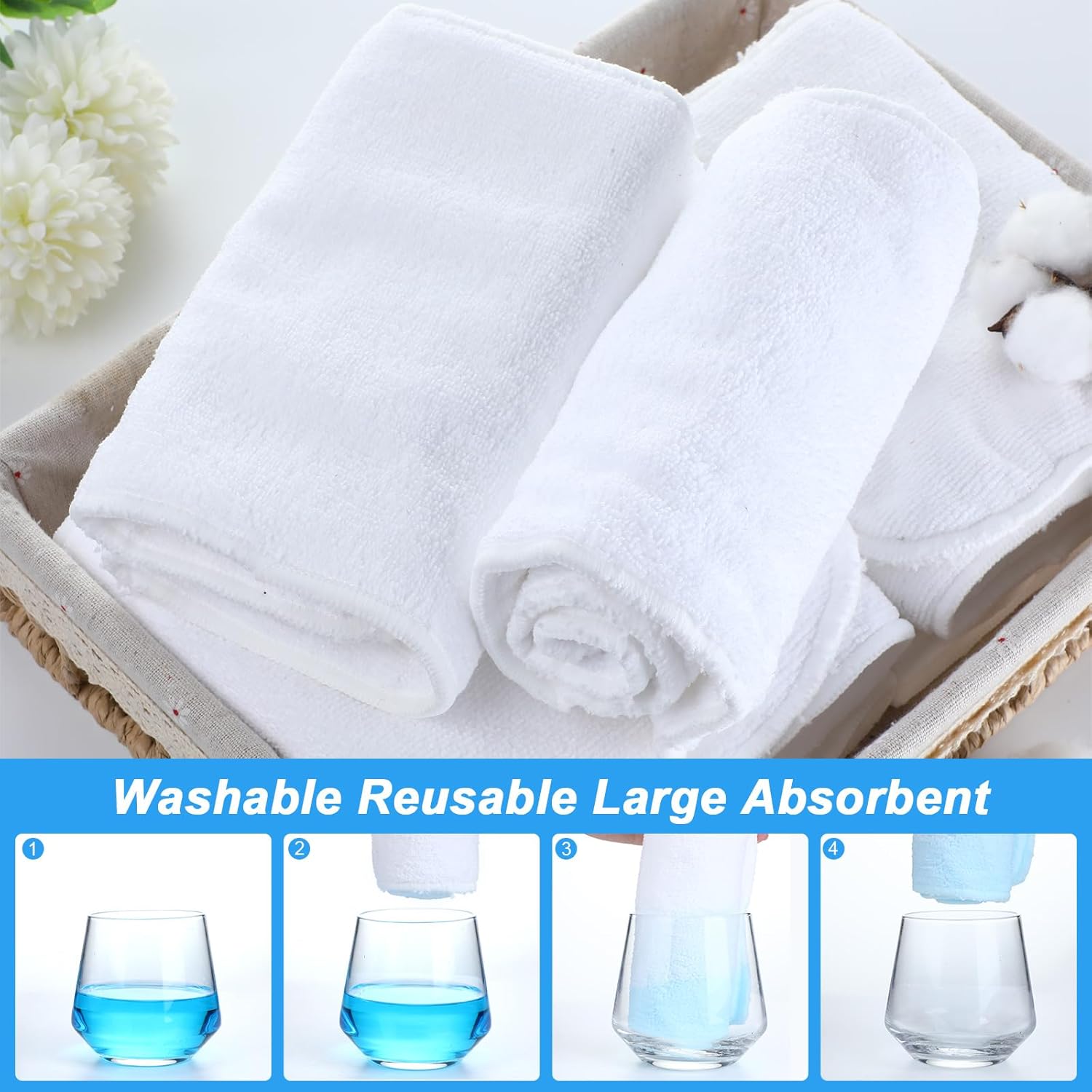 Lounsweer 10 Pack Adult Cloth Diaper Inserts Rayon Microfiber Inserts Liners for Adult Women Teen Incontinence, Pregnancy, Childbirth, 4-Layer Washable Reusable Large Absorbent 7.9 x 19.3 Inch - Image 5