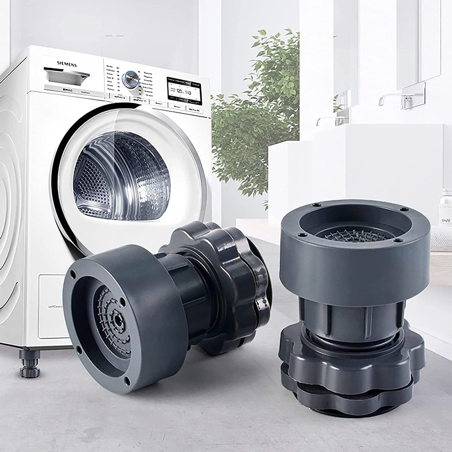 TOMVAES 4 Pack Washing Machine Support Shock and Noise Cancelling, Anti Vibration Pads for Washing Machine Adjustable Height, Anti Vibration Pads Non-slip Foot Pads