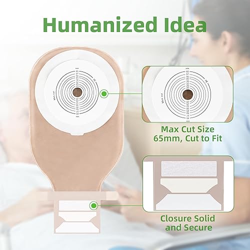 Miniatura 5 de 10 bolsas de colostomía, bolsa de ostomía de una pieza, suministros de ostomía, bolsa drenable de ostomía para el cuidado del estoma de ileostomía,