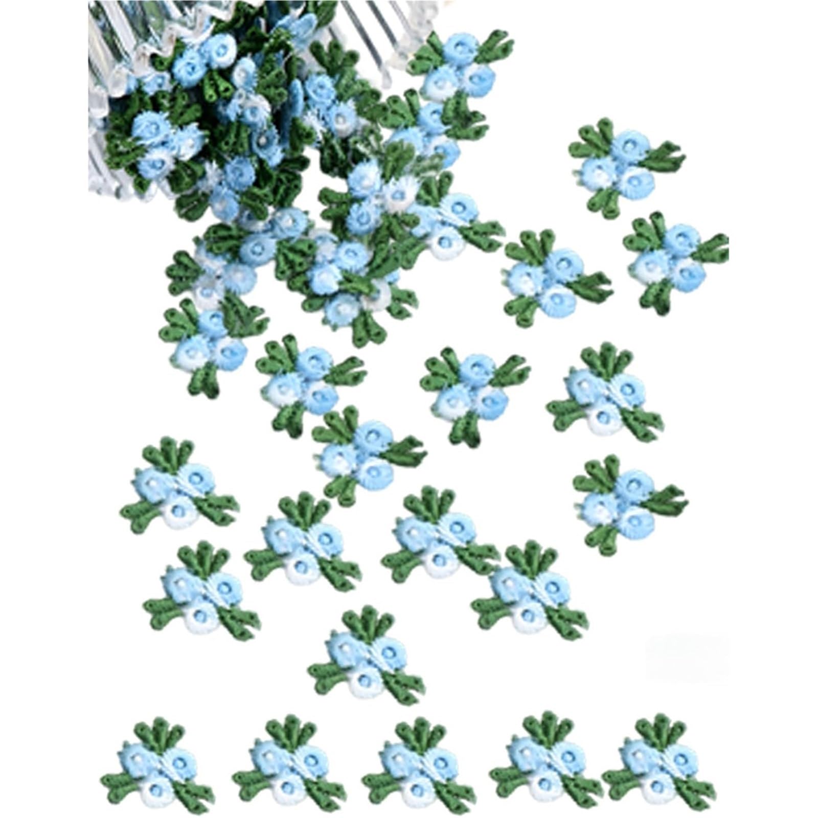 Wtaxbh A Iron On Patches 300 Pieces Of Multi-Color Embroidery Flower Patches Sewing Supplies Diy Clothing Ccessories Repair 2Cm Wide(A)