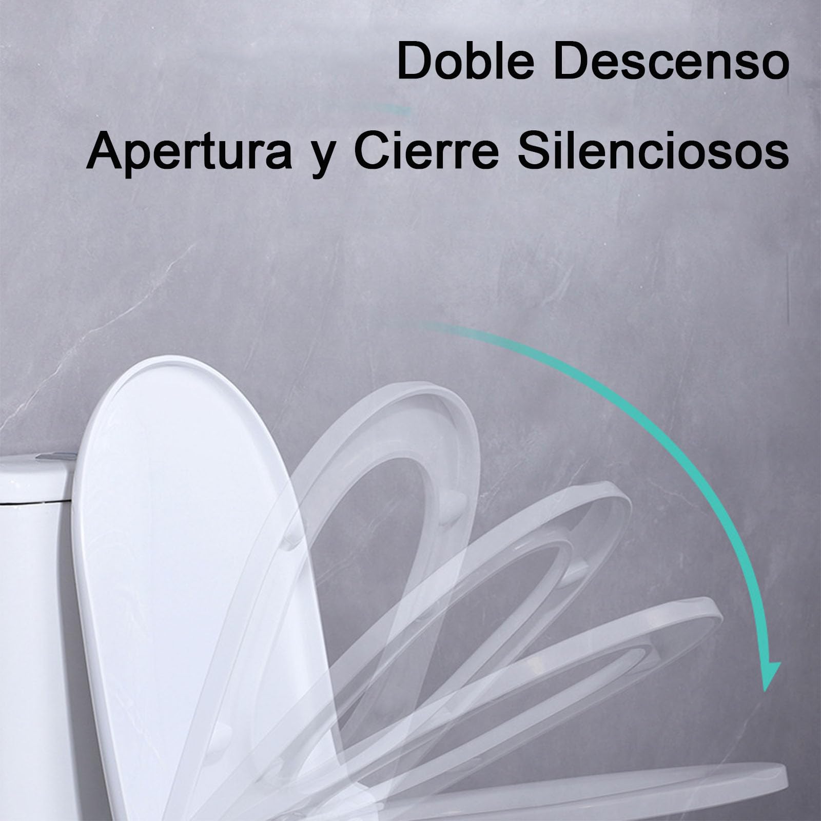 Tapa WC Duroplast Forma D con Cierre Suave, Desmontaje Rápido, 46x36cm