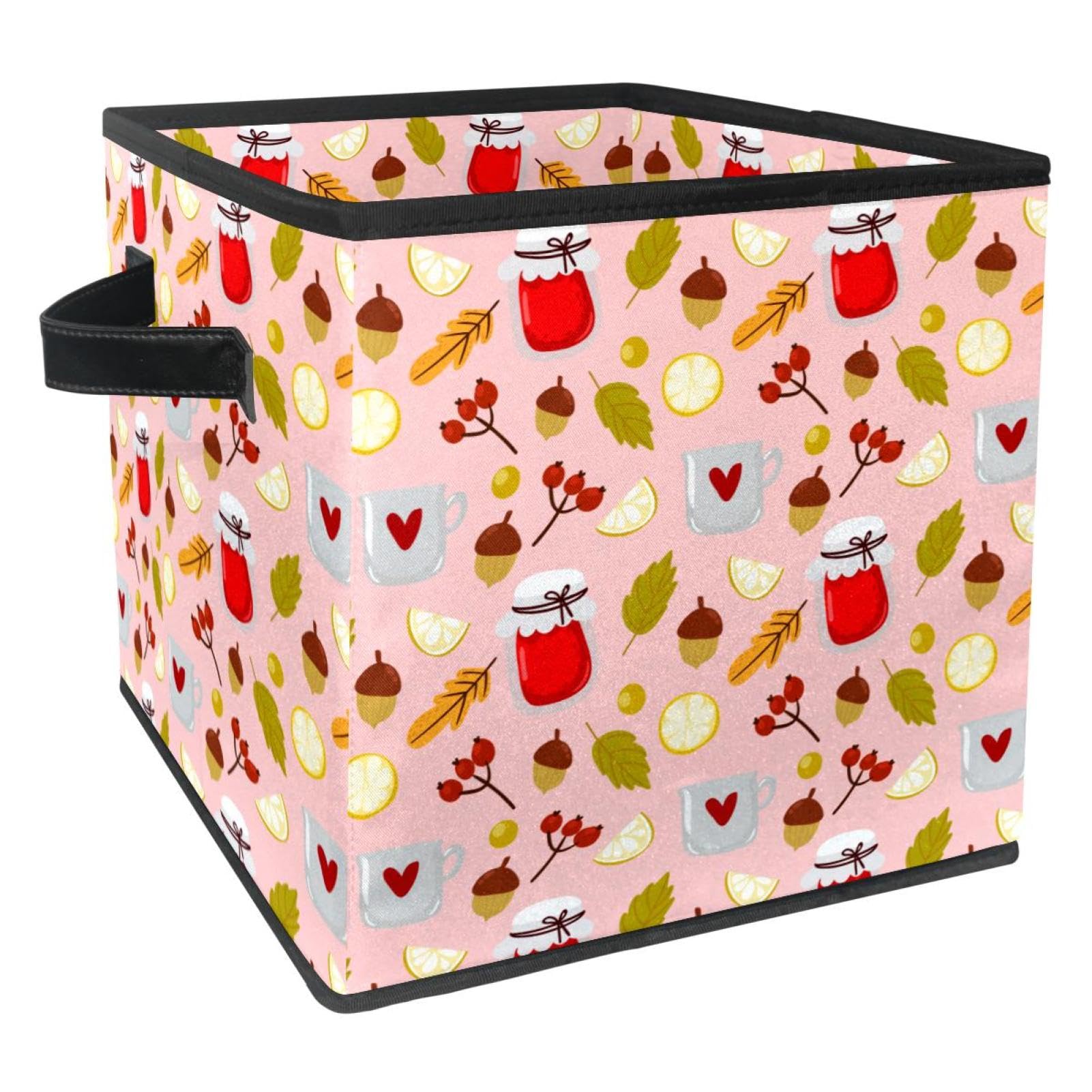 Cube de rangement en tissu pour chambre et salon au design automne