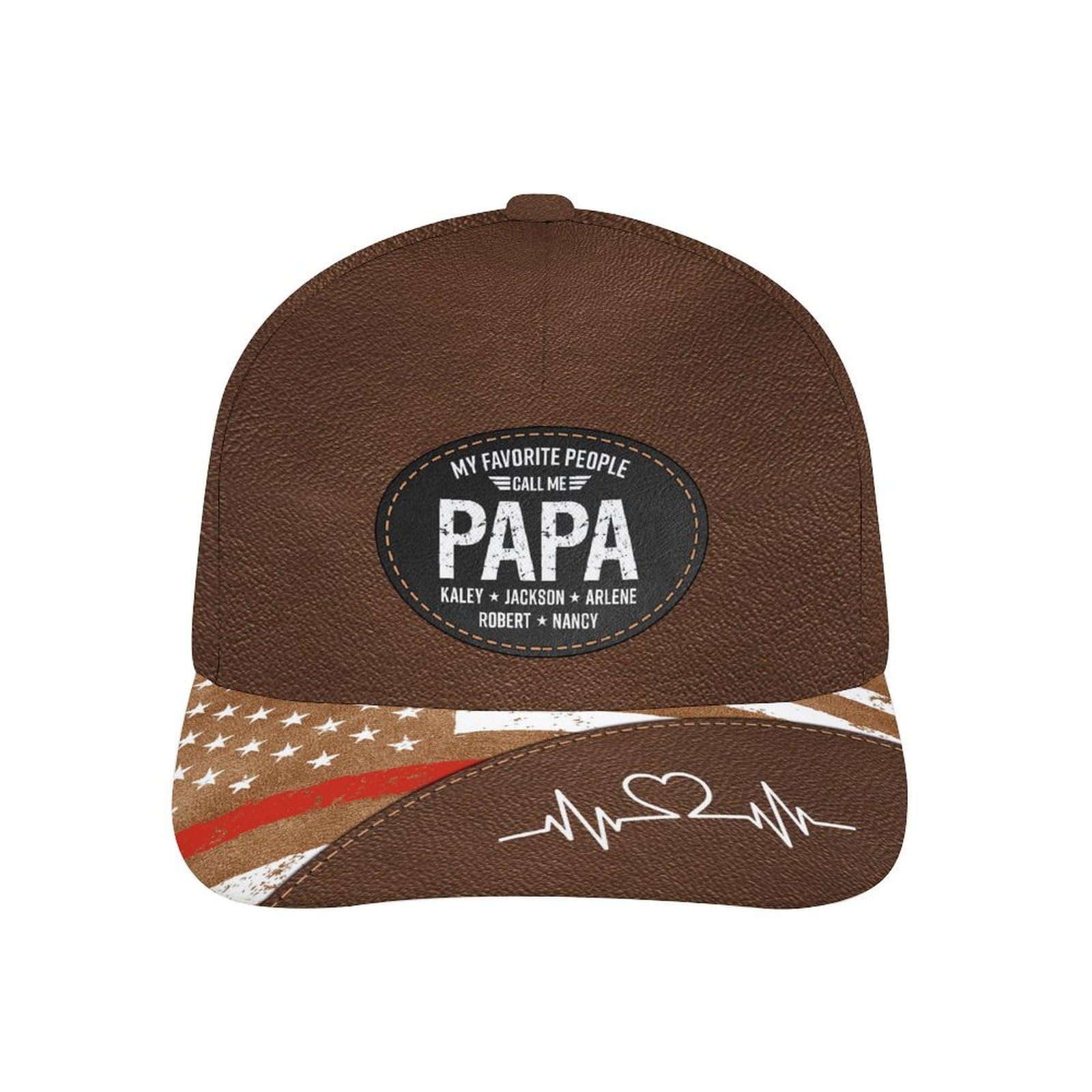 Hvnywmmg My Favourite People Call Me Papa Custom Dad Grandpa Classic Baseball Cap,Personalized Kids Name Men Gifts for Papa Husband