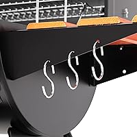 Vista 11 de Royal Gourmet CC1830V - Parrilla de carbón de 30 barriles con mesa lateral delantera pintada en madera, 4045 cm² de espacio de cocción