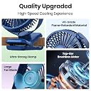 TOPK Portable Clip on Fan, Mini Fan, 4 Speeds 720° Rotation, Ultra-Quiet Personal Cooling Desk Fan for Bedroom/Office/Travel/Camping (Blue, USB Powered) gallery image
