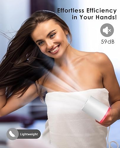 Miniatura 5 de Secador de pelo difusor, secador de pelo de secado rápido de alta velocidad, secador profesional de iones negativos con motor sin escobillas de