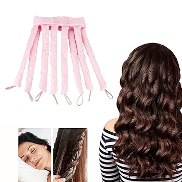 Heatless Curls Headband Adjustable Heatless Hair Curler, Removable Claw Design No Heat Curling Rod Headband Lazy Hair Curler for Long Hair, DIY Hair Rollers Styling Tool for Women Girls Curls Wave