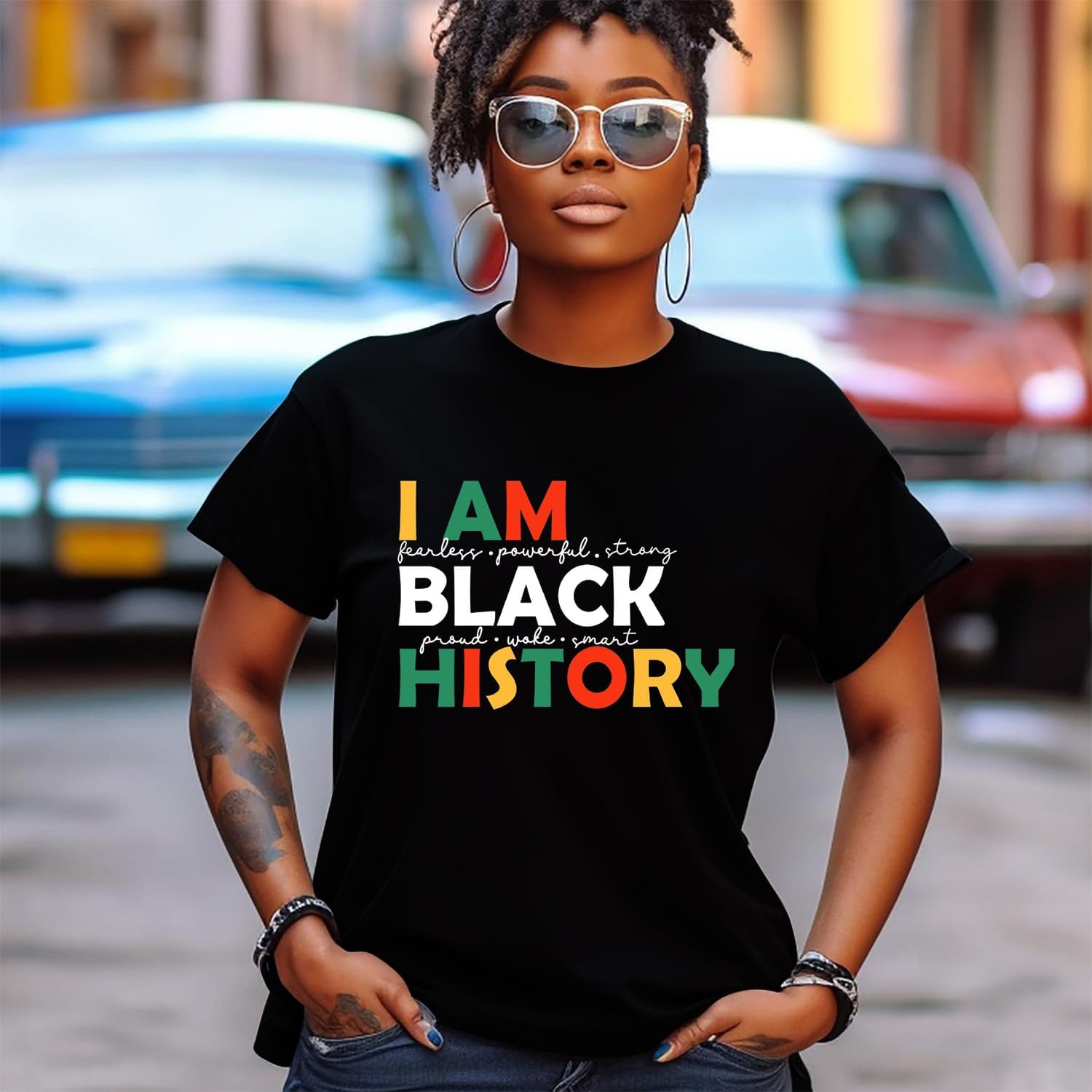 Black History Shirts for Women I am Black History Month T-Shirt African American Short Sleeve - Image 3