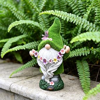Garden Gnomes Outdoor Decor Light - Funny Garden Decorations Solar LED for Yard Patio, Home Garden Statues Ornaments, Housewarming Gifts for Family Green Saint Patricks Day Leprechaun 5.5x3.5x8.5 Inch