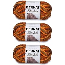 Bernat Blanket Yarn Super Bulky Soft Chenille Yarn, Fall Leaves, 3-Pack