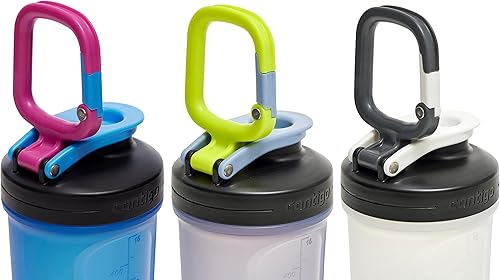 Miniatura 7 de Contigo Fit Shake & Go 2.0 - Botella agitadora con tapa a prueba de fugas, botella de agua de gimnasio de 20 onzas con batidor y asa de mosquetón,