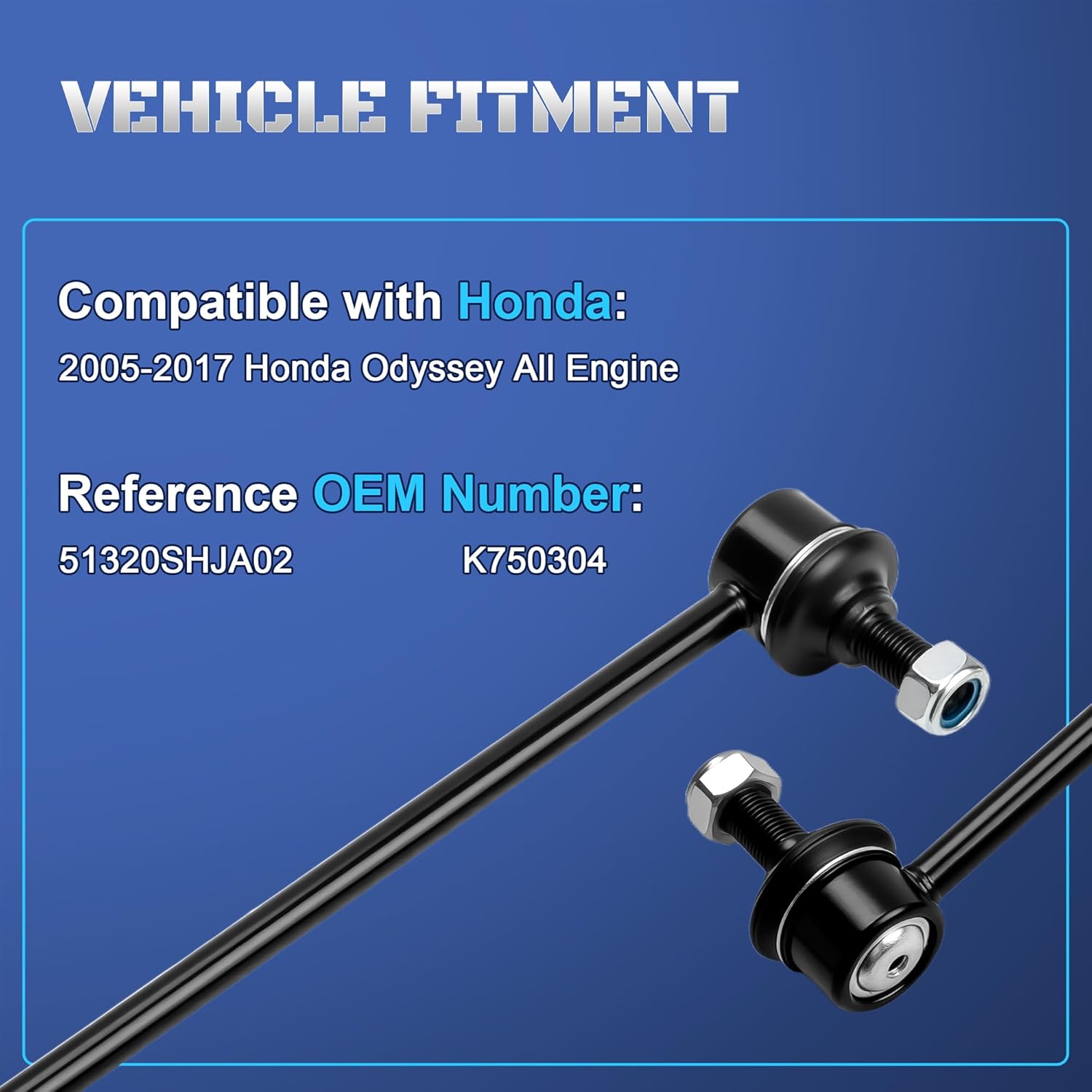 2Pcs Front Stabilizer Sway Bar End Links Compatible with Honda Odyssey 2005 2006 2007 2008 2009 2010 2011 2012 2013 2014 2015 2016 2017 Rpelaces 51320SHJA02, K750304