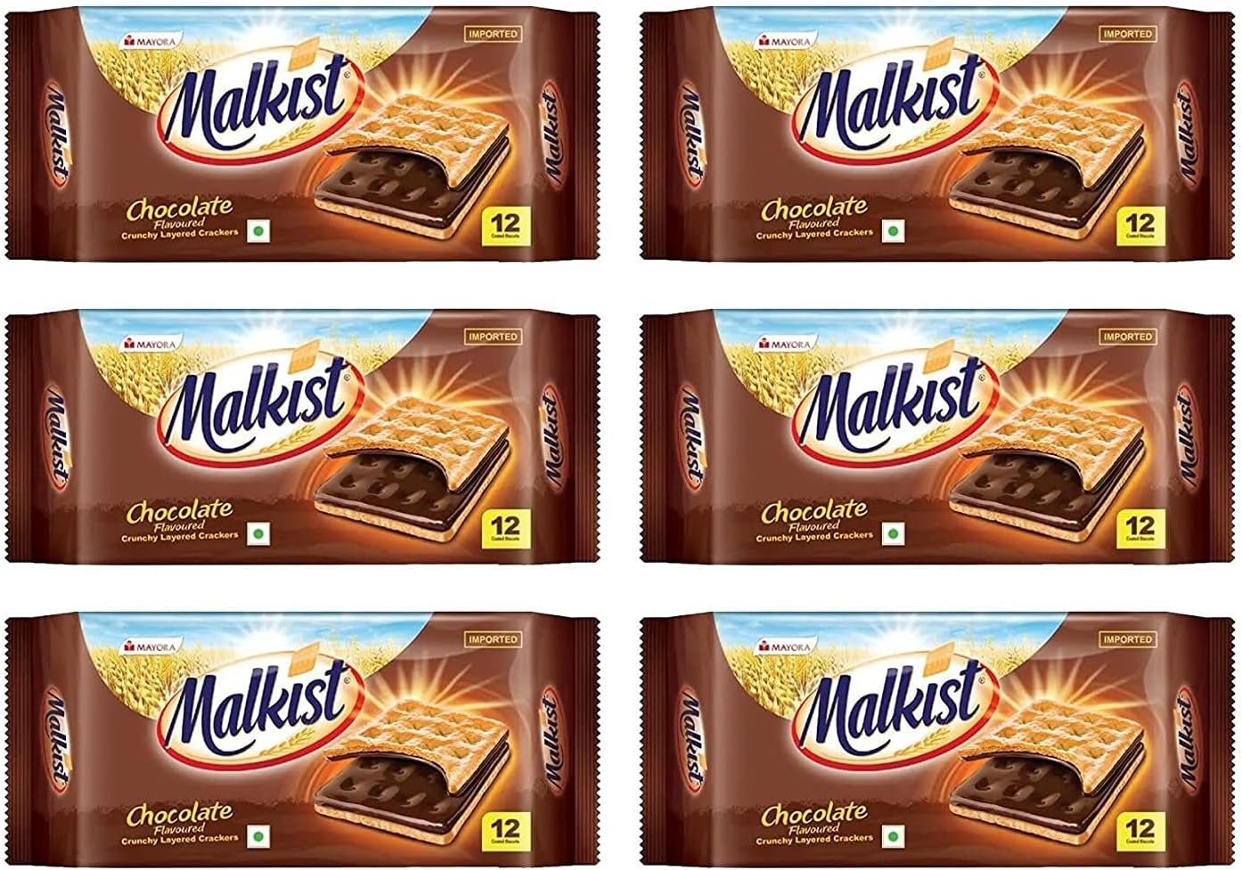 Gratitude Malkist Chocolate Flavoured Crunchy Layered Crackers Pack Of 6, 138 Gram