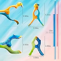 Vista 2 de Paquete de 4 clips para toallas de playa con diseño de pez loro, paquete de 2 toallas de playa, toallero para sillas de playa, pinzas de ropa