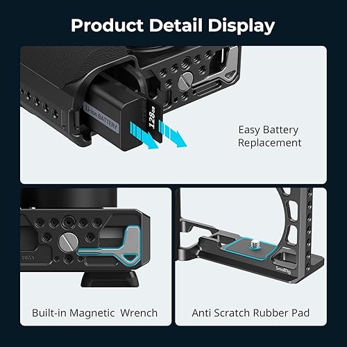 Miniatura 6 de SmallRig Jaula con mango de silicona y zapata fría para Sony a6100, a6300, a6400-3164