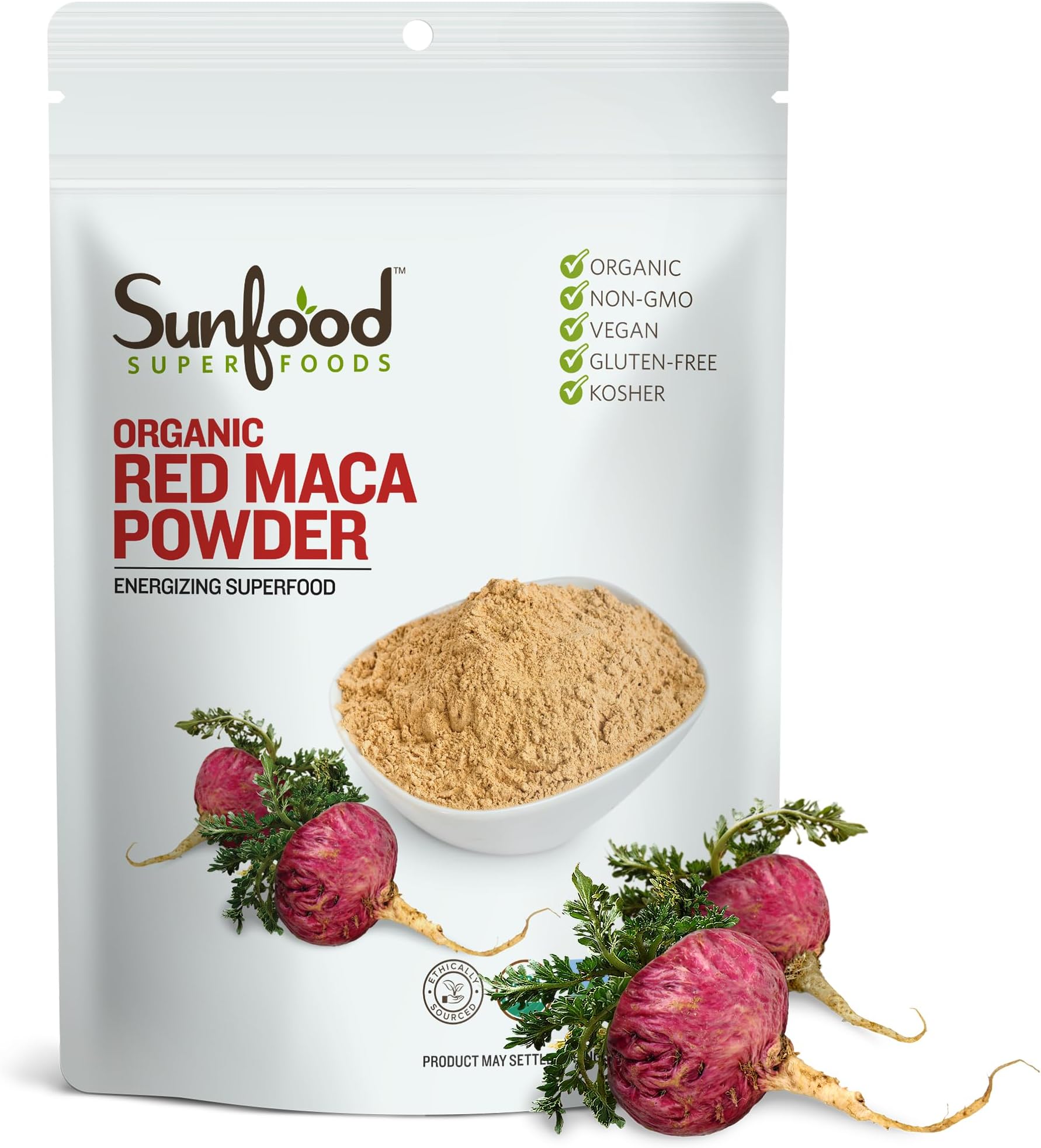 Sunfood Superfoods - Raw Organic Red Maca Powder 227 G. 8 Oz. 117153
