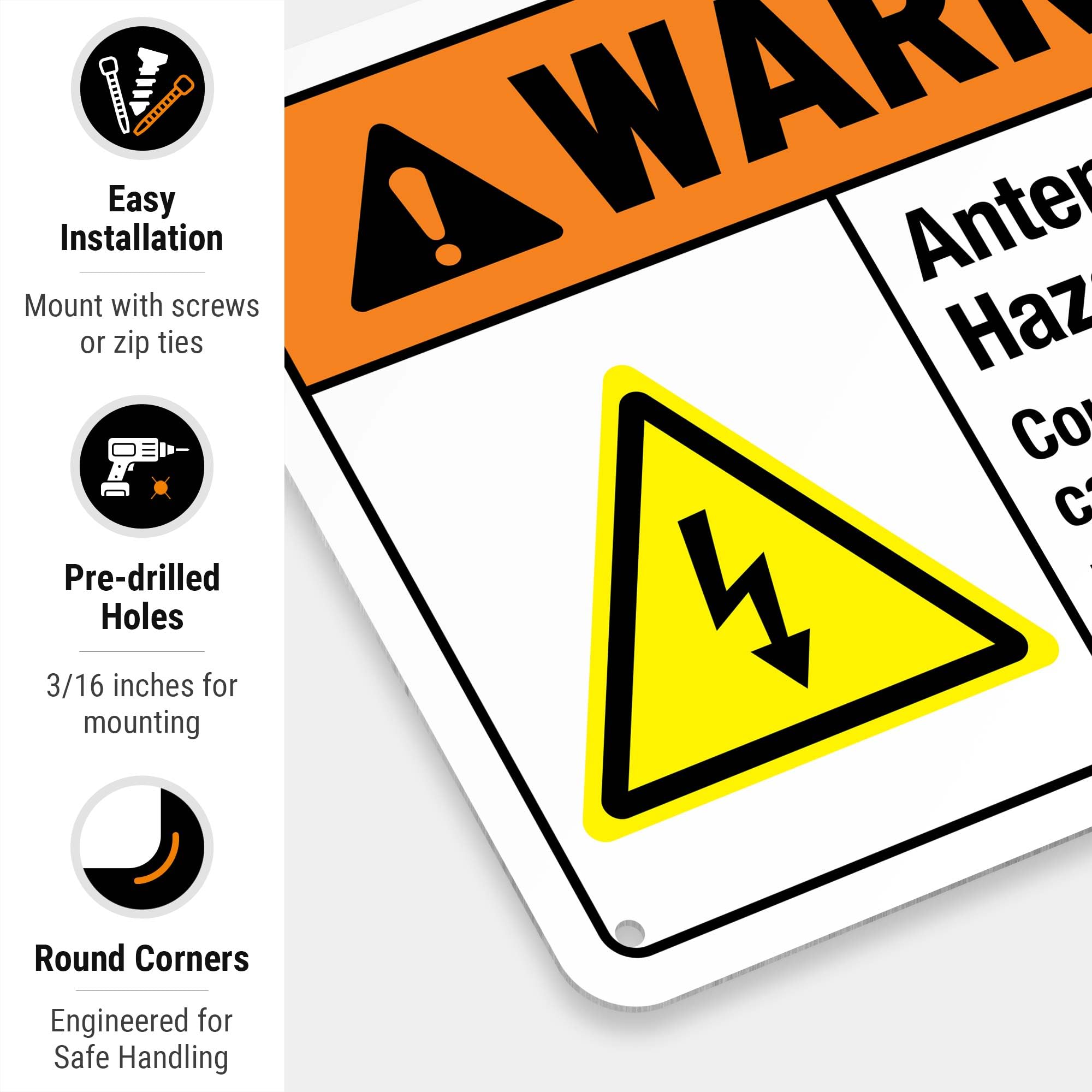 Antenna Shock Hazard Contact with Power Lines Can Be Deadly Sign
