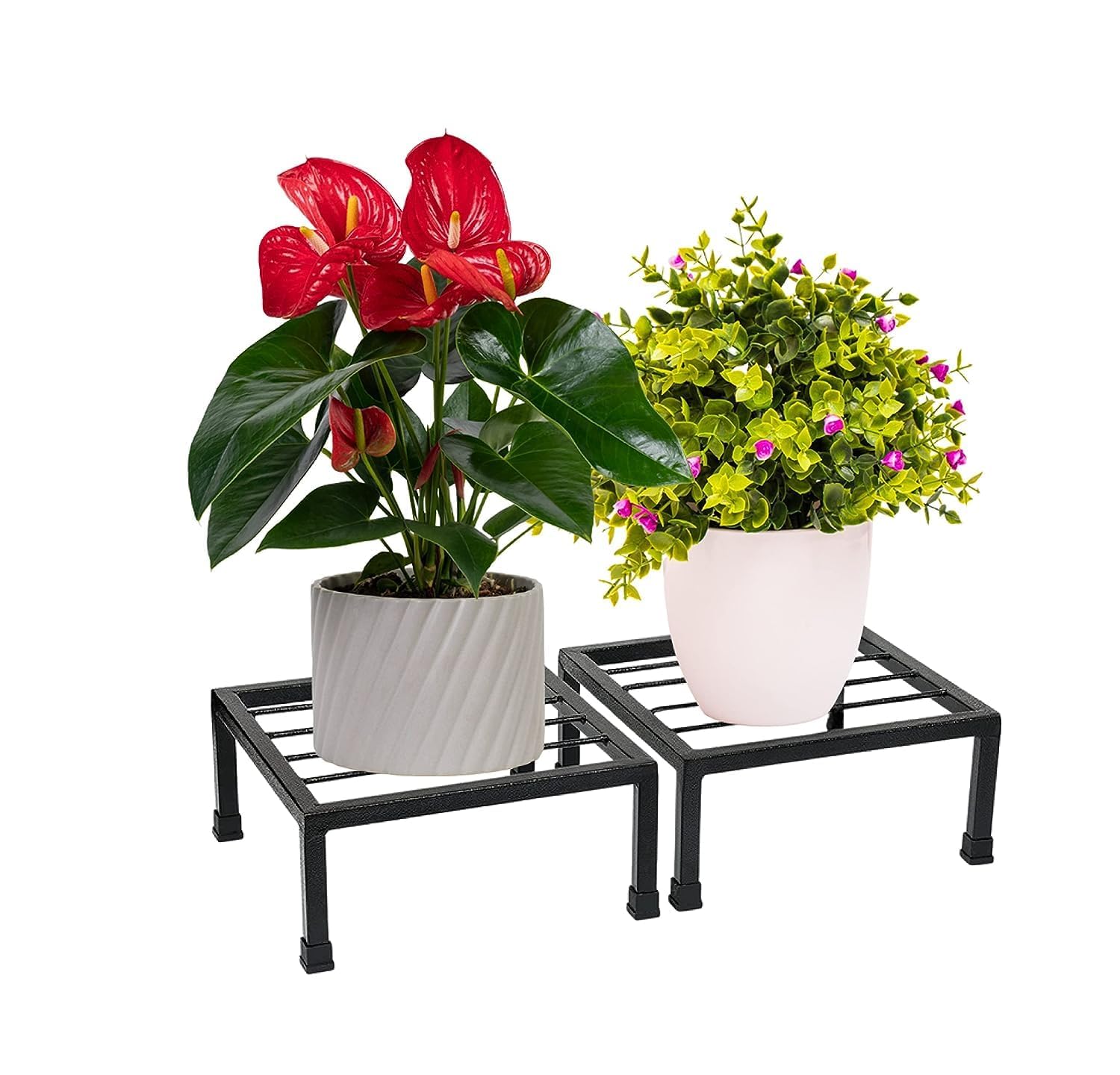 GADA Metal Flower Pot Stand for Indoor and Outdoor Plants Ideal for Balcony Garden Iron Square Plotted Plant Pot Holder (Pack of 2, Black) (B0CHYKH8Q4) Amazon Price History, Amazon Price Tracker