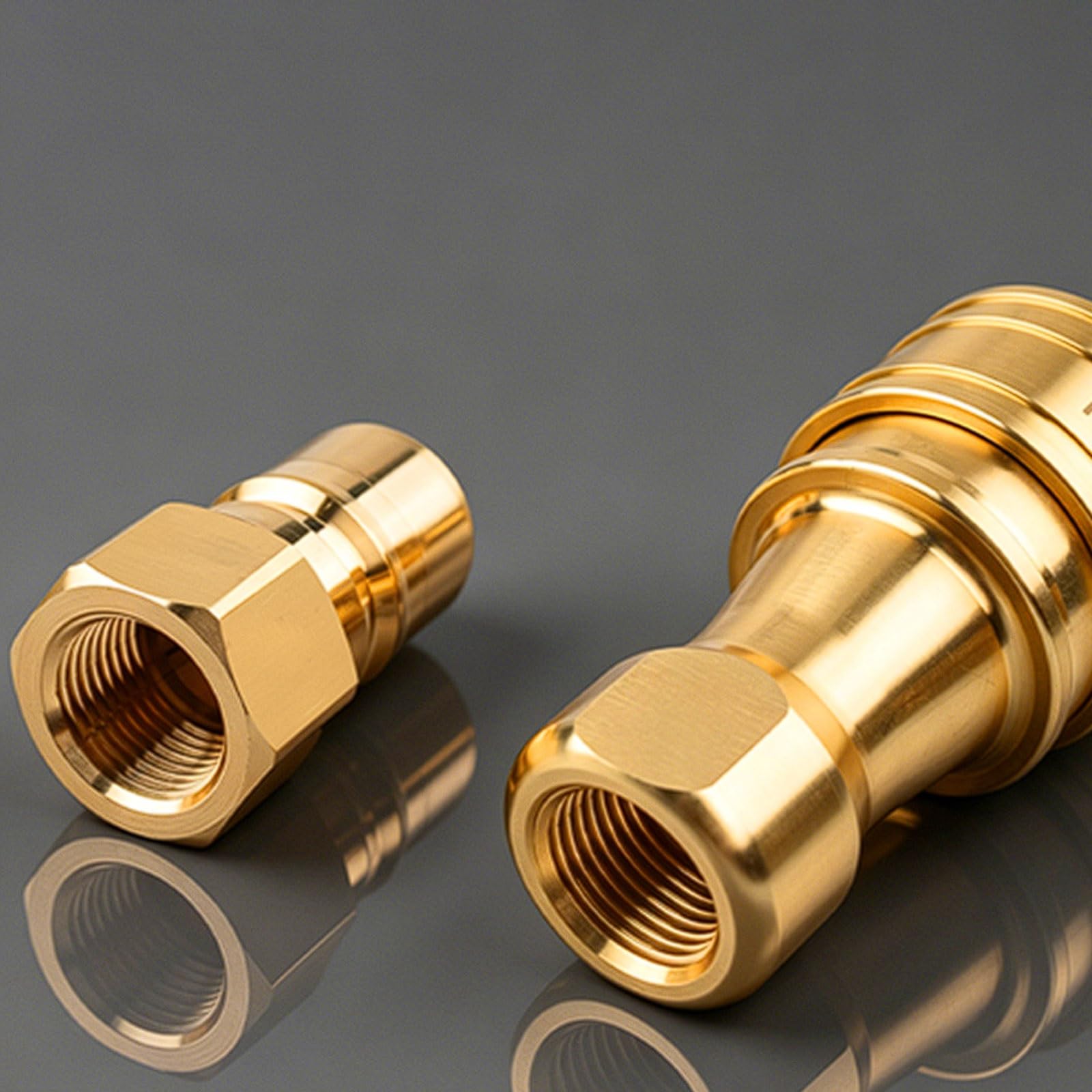 Acoplamiento hidráulico de conexión rápida latón, doble autosellante con rosca interna 1/8" a 1-1/2" ZG, alta presión/temperatura anillo PTFE(KZD-ZG 1-1/2'')
