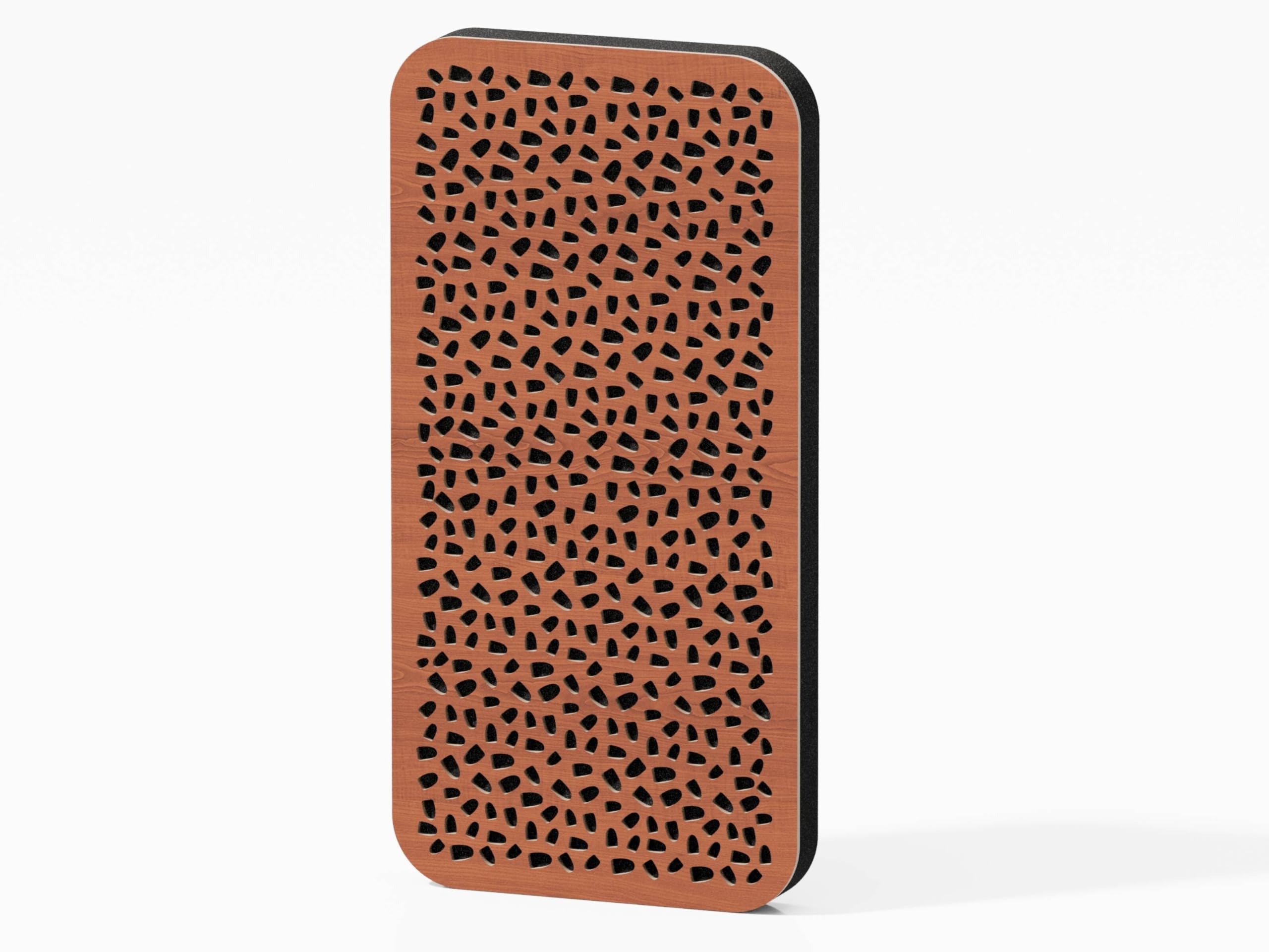4-pak - wąski panel akustyczny z pochłanianiem dźwięku | Dyfuzja - odbicie - dźwiękoszczelność | Rozmiar: 23 x 46 cm | Kolorowe płyty perforowane: (wiśnia, ENRIA-18)