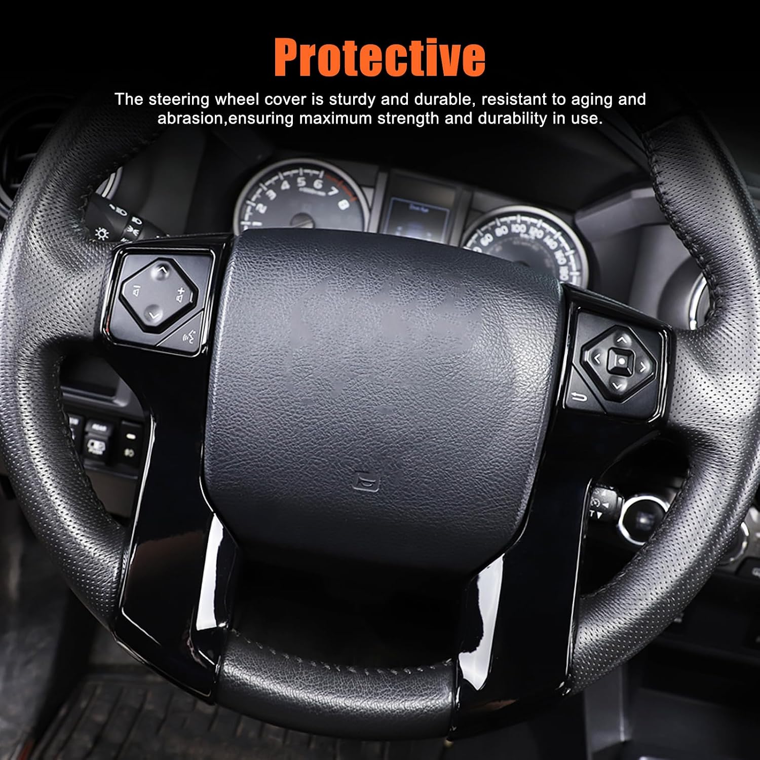 1+1 Hole Car ABS Center Console Button Molding Trim Frame,for Tacoma 2014-2023 Tundra 2016-2022 Land Cruiser Prado J150 2010-2017 4Runner 4WD 2010-2023 Center Console Button Protected Frame (Black)