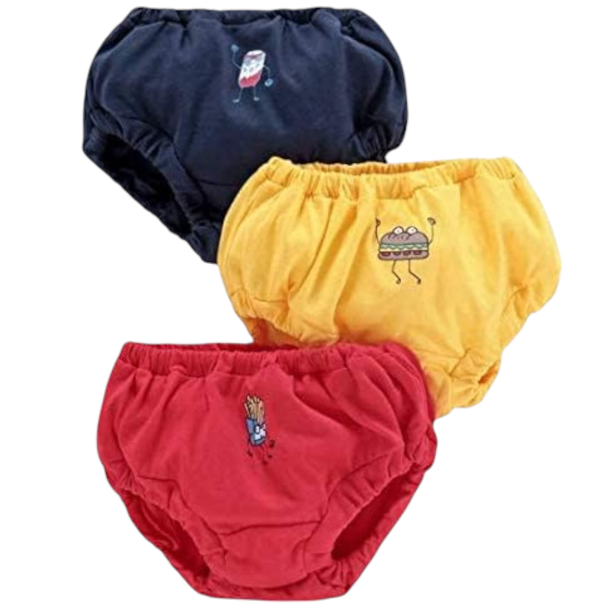 Baby Girls' Cotton Training Pants, Pack of 3,6 and 12Pastel Colours with Cute Designs (in, Age, 0, 6 Months, Regular, 3, Dark Multicolour) (in, Age, 0 Months, 6 Months, Regular, 3, Dark Multicolour) - Image 2 thumbnail