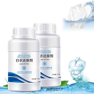 White Clothing Stain Remover,Household White Clothing Reducing Agent,White Laundry Detergent,Stain Remover for Clothes Laundry,for A Wide Range of White Fabrics (Color : 2pcs 300g)