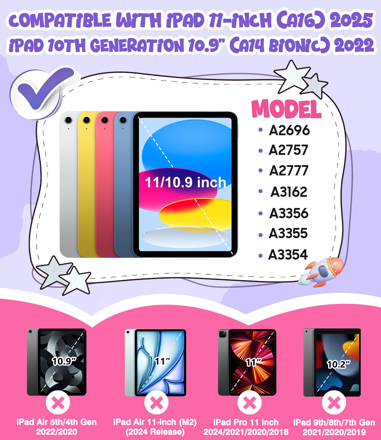 Heavy Duty Shockproof Case With Stand For IPad 7th-11th Gen & IPad Air/mini/Pro