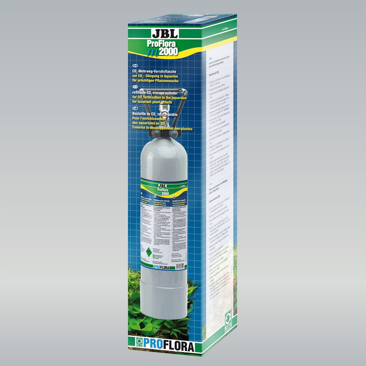 JBL ProFlora m2000 63202 Mehrweg Vorratsflasche für Düngeanlagen in Süßwasser-Aquarien, 2 kg