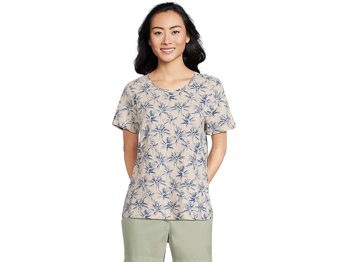 Indigo Palms Printed Short Sleeve Tee - Image 1