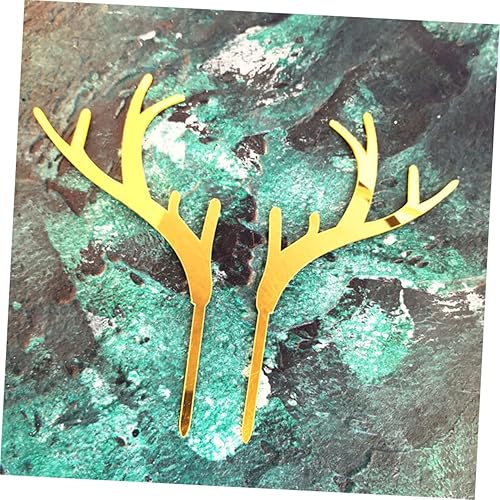 Miniatura 2 de 5 adornos negros para comida, decoración de alimentos, decoración de pastel de reno, decoración de cuernos de Navidad, forma de cuernos, decoración