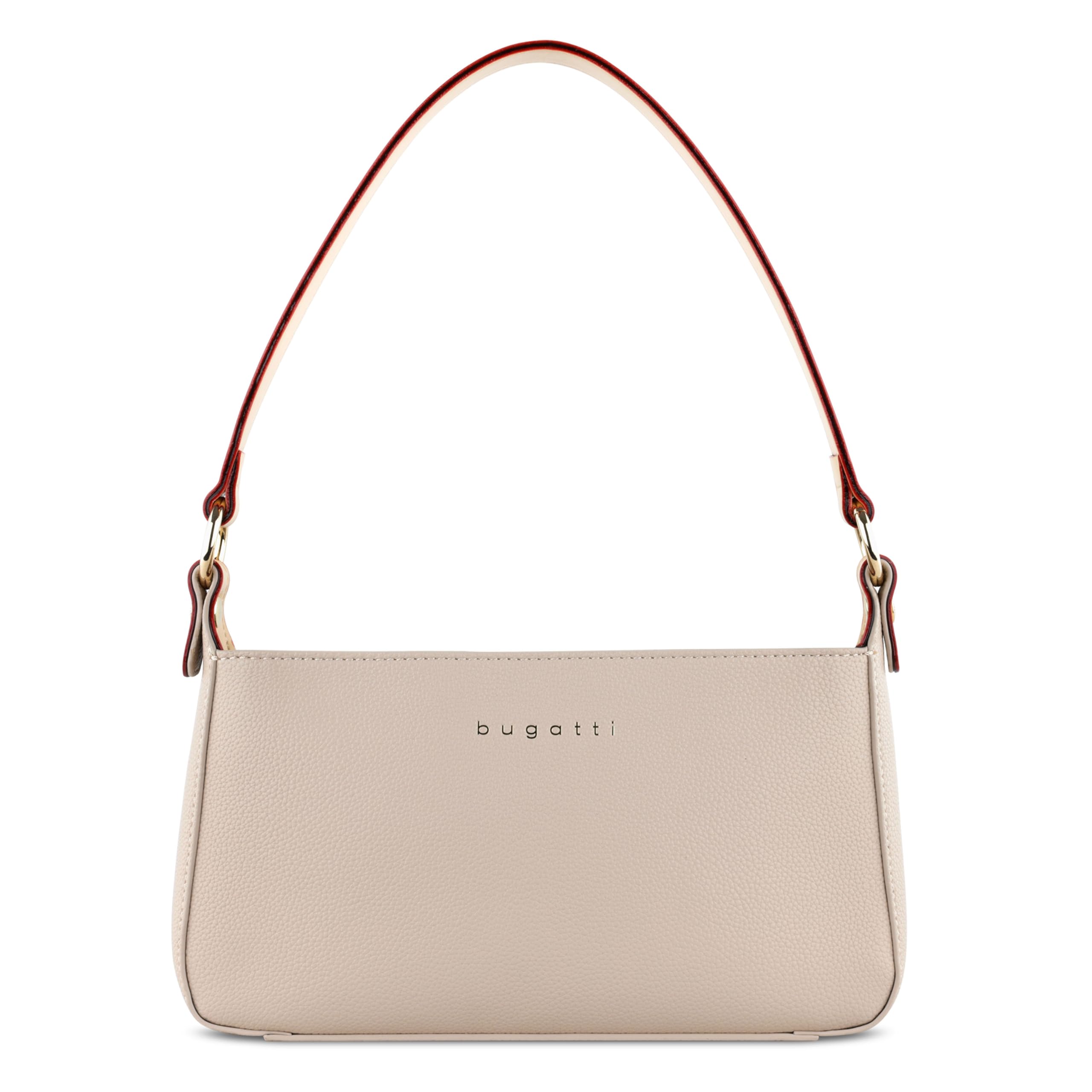 bugatti Ella kleine Damen-Umhängetasche - Kunstleder, Reißverschluss, in Beige