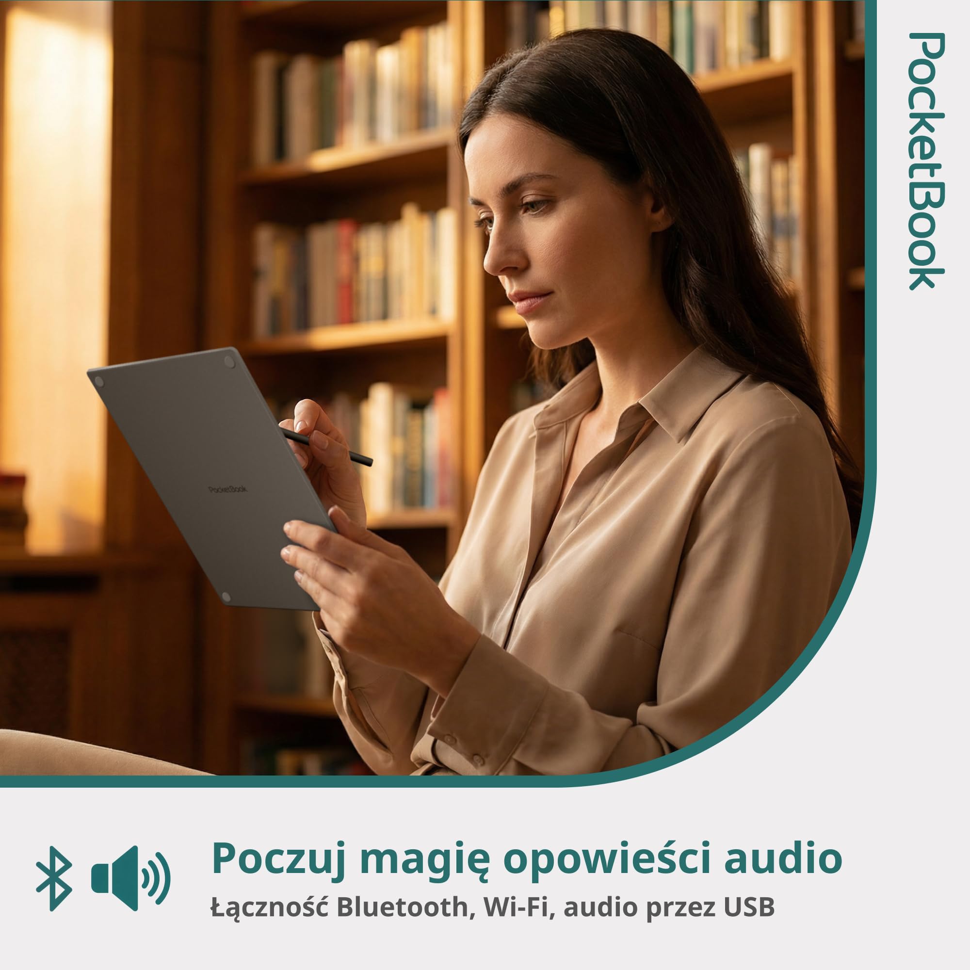 PocketBook InkPad One Czytnik EBooków - 10,3" Wyświetlacz E Ink Mobius - Cyfrowy Notatnik z Obsługą Rysika - 32GB, WiFi & Bluetooth - Odtwarzanie Audiobooków, Czytanie i Notowanie