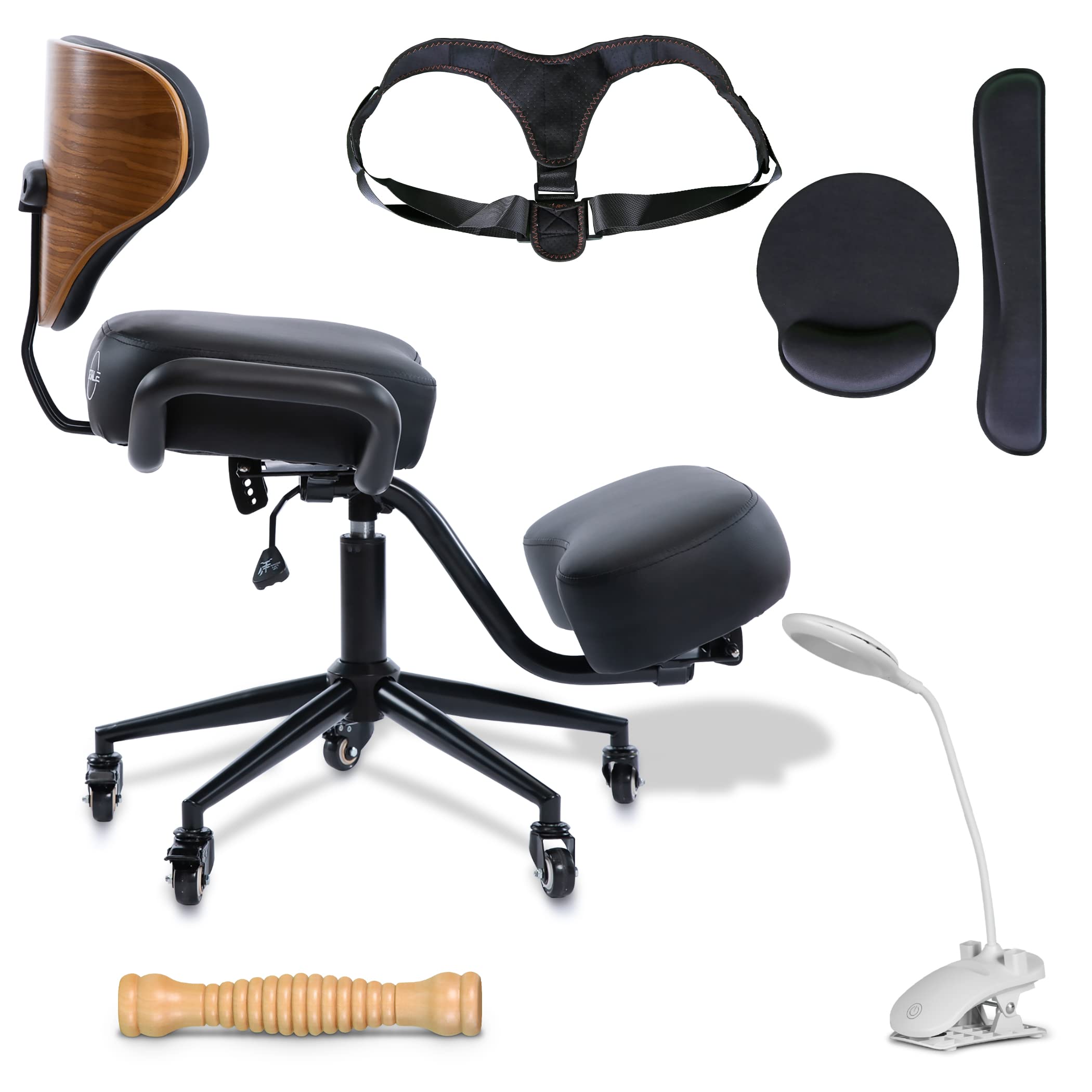 Buy Kneeling Chair Ergonomic Desk Stool w/Adjustable Knee Pad, Piston