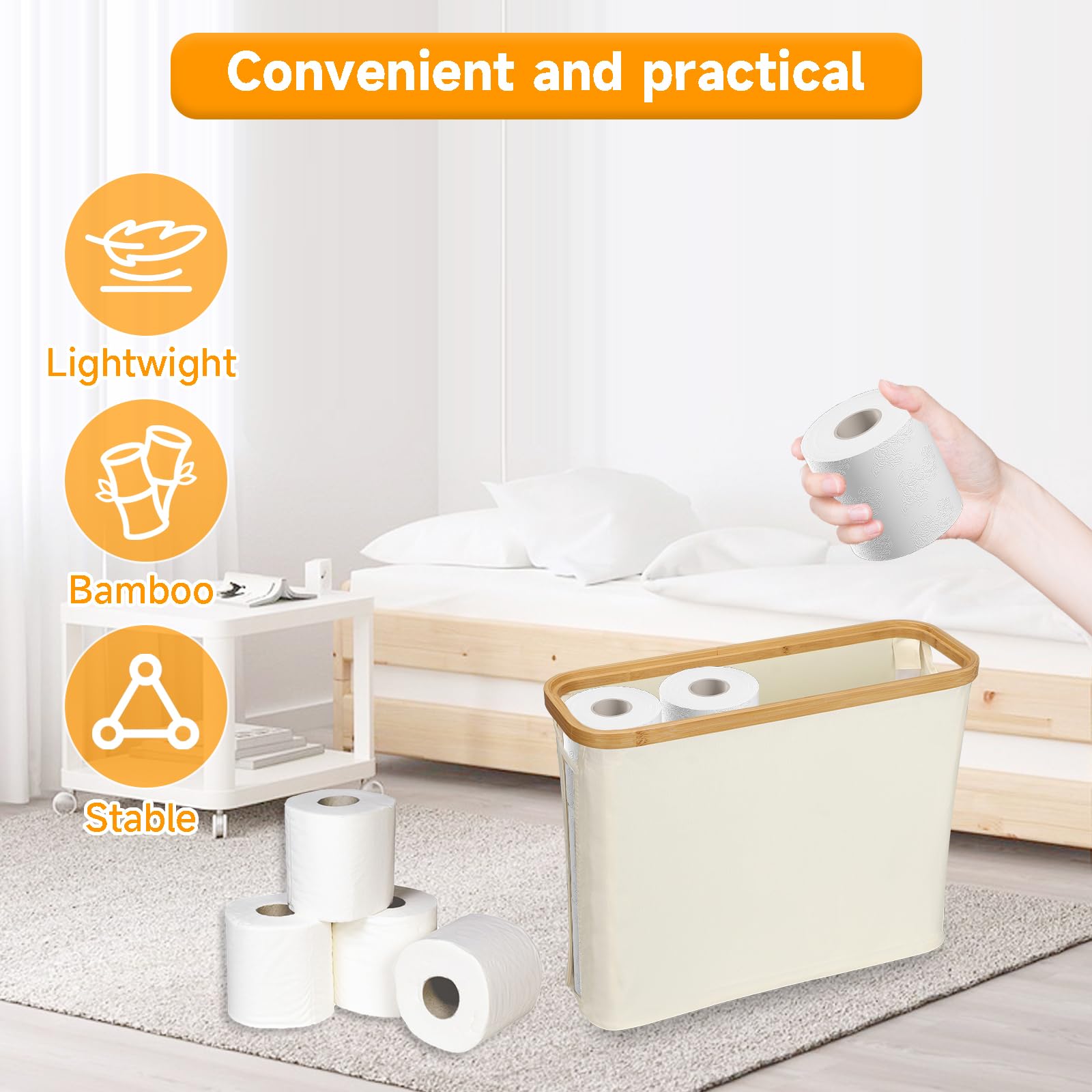 Contenedor Papel Higiénico Papelera De Papel Higiénico, Papelera De Papel  Higiénico Para Portarollos Papel Higienico Negro, image size:1600x1600